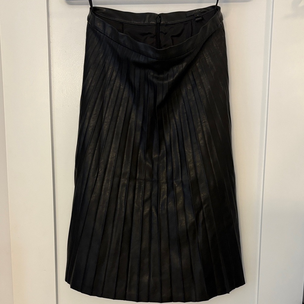 J. Crew Black A-Line Pleated Skirt